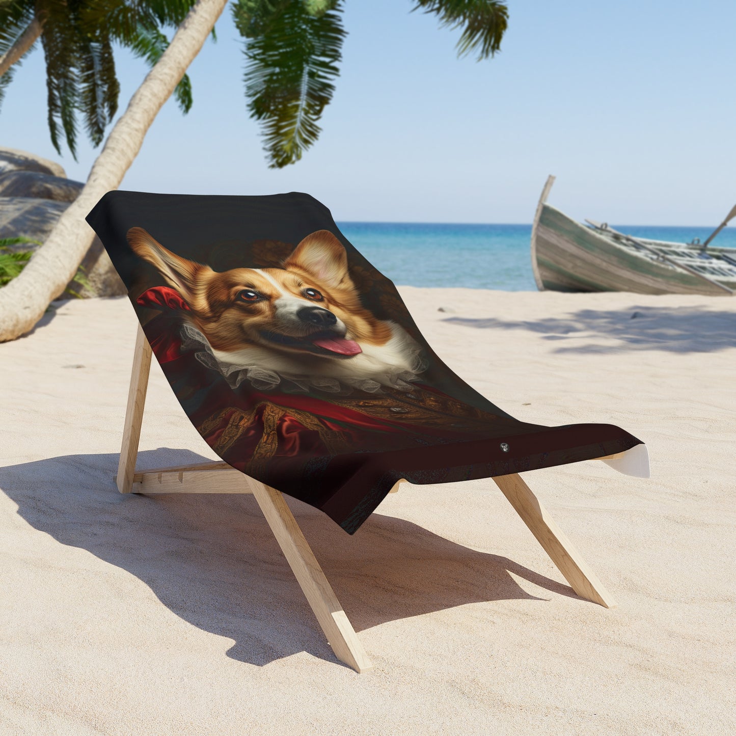 Renaissance Corgi Beach Towel