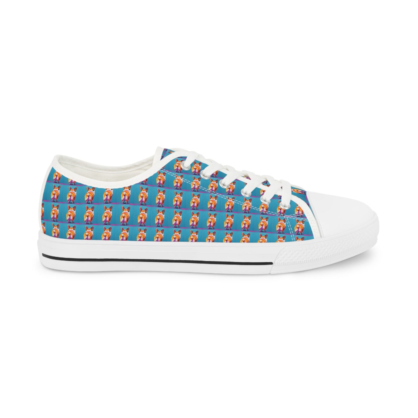 Corgi Butt Mosaic Pattern Men's Low Top Casual Canvas Sneakers