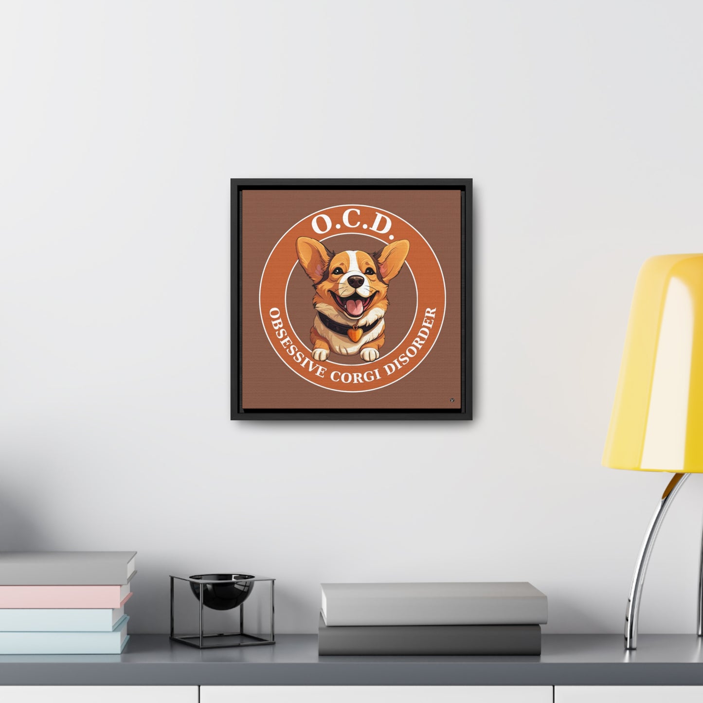 O.C.D. Obsessive Corgi Disorder - Framed on Canvas