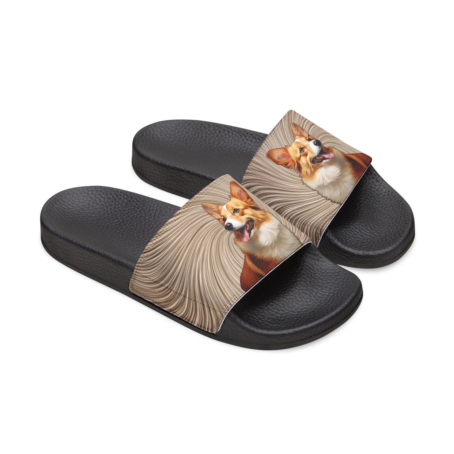 Pembroke Portrait Swirling Tan Women's Casual Slide Sandals - Pool & Beach Slides