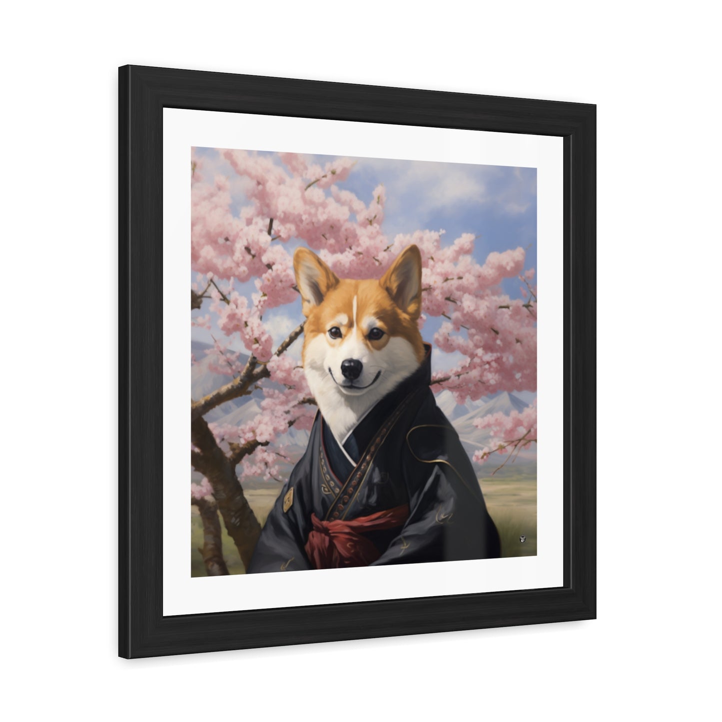 Impression encadrée Corgi ninja