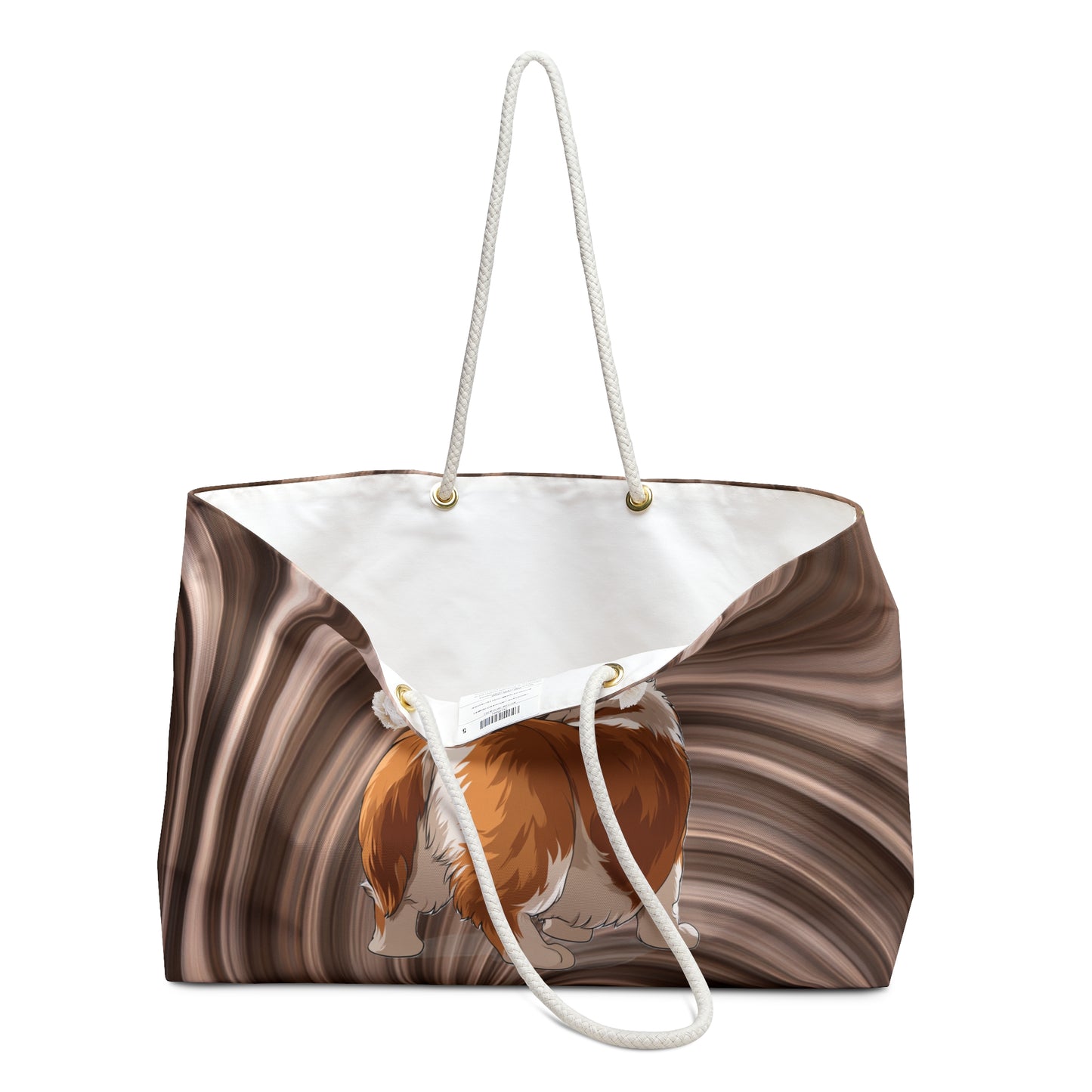 Butt What? Talk To The Butt Contemptuous Corgi Weekender Beach Bag – Cute Corgi Brown & Beige Travel Tote