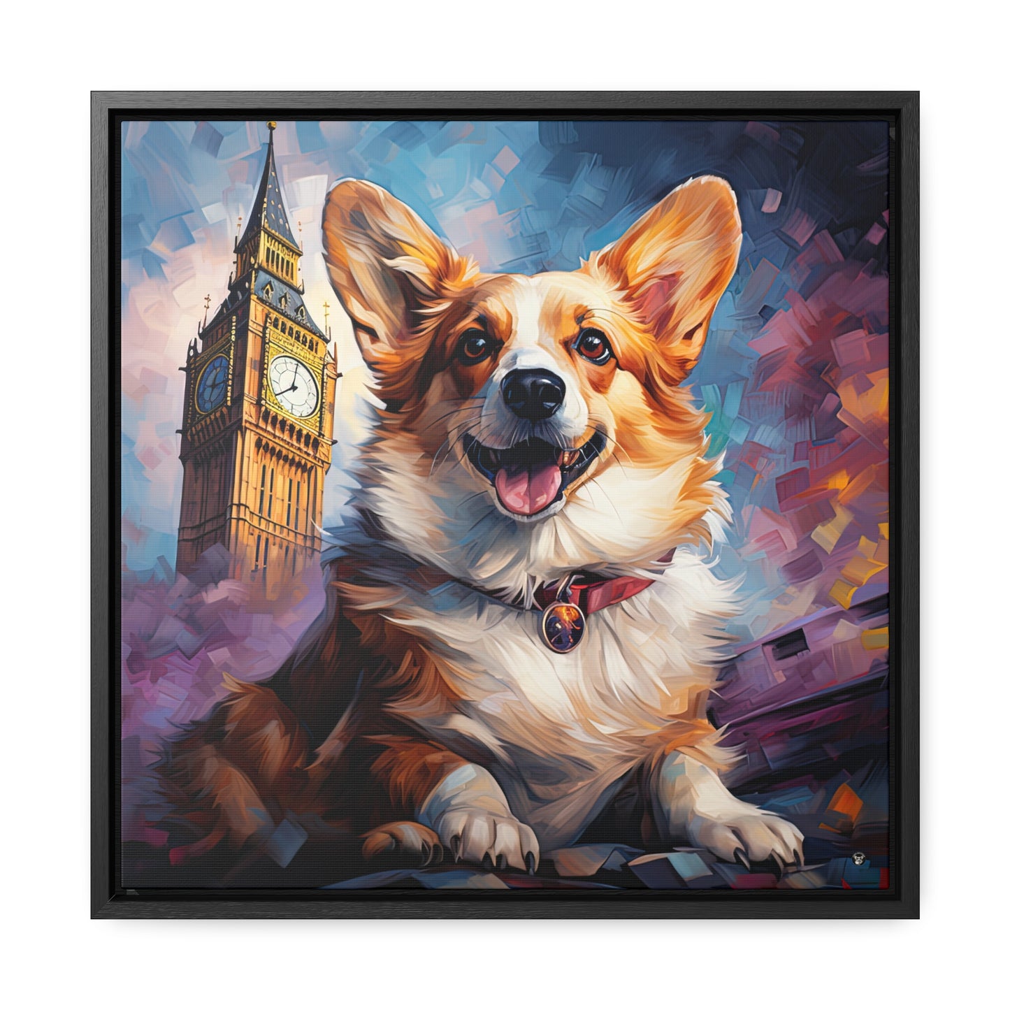 Corgi and Ben - Framed on Canvas