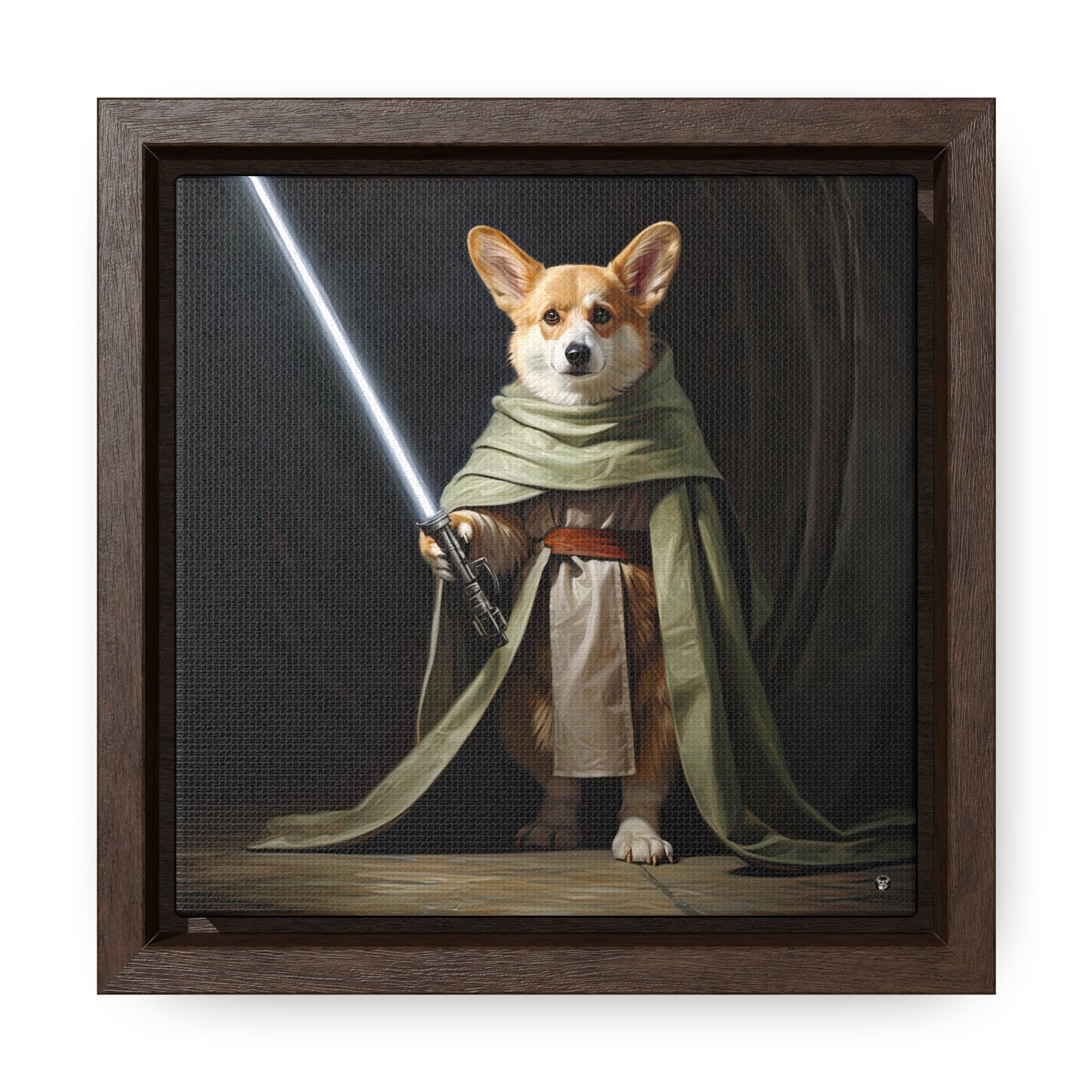 Jedi Corgi - Framed on Canvas
