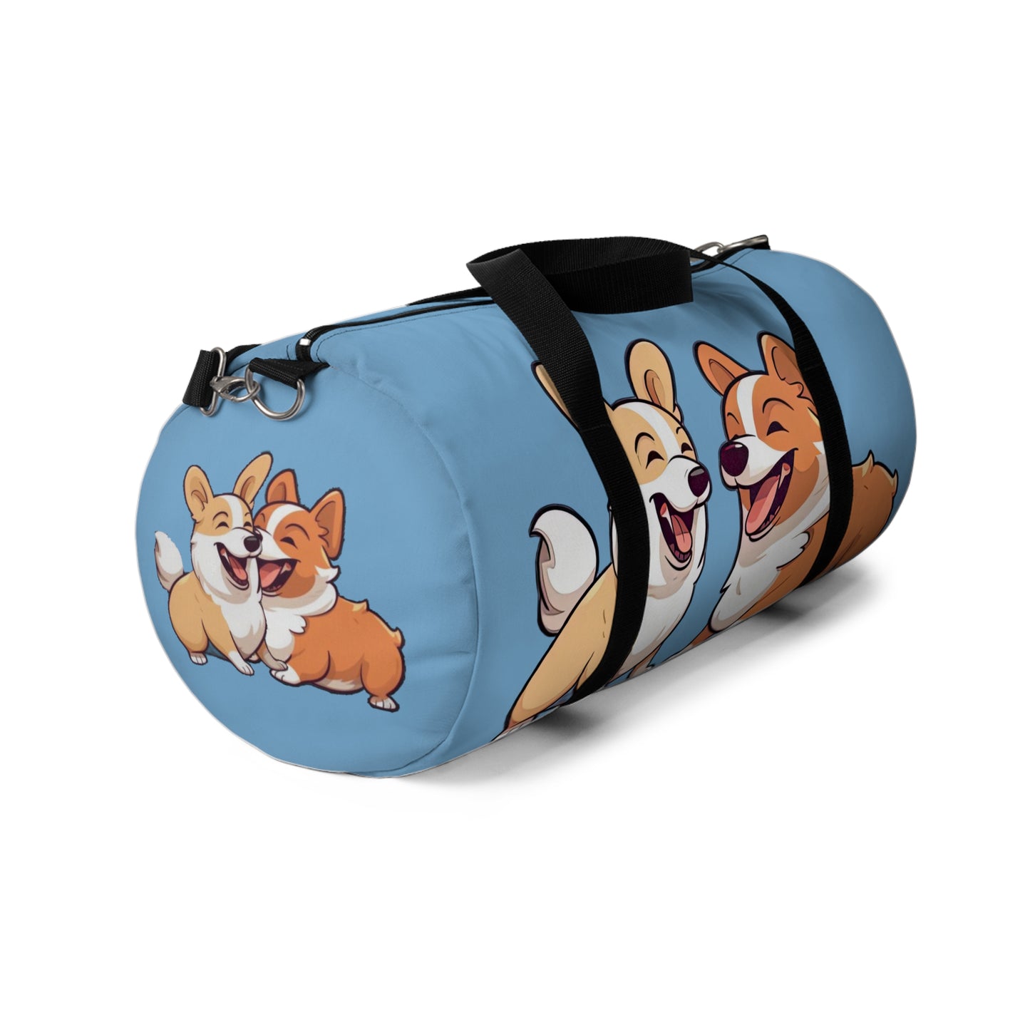 Corgi Best Mates Duffel Bag - Fun Blue Corgi Travel Gym Bag