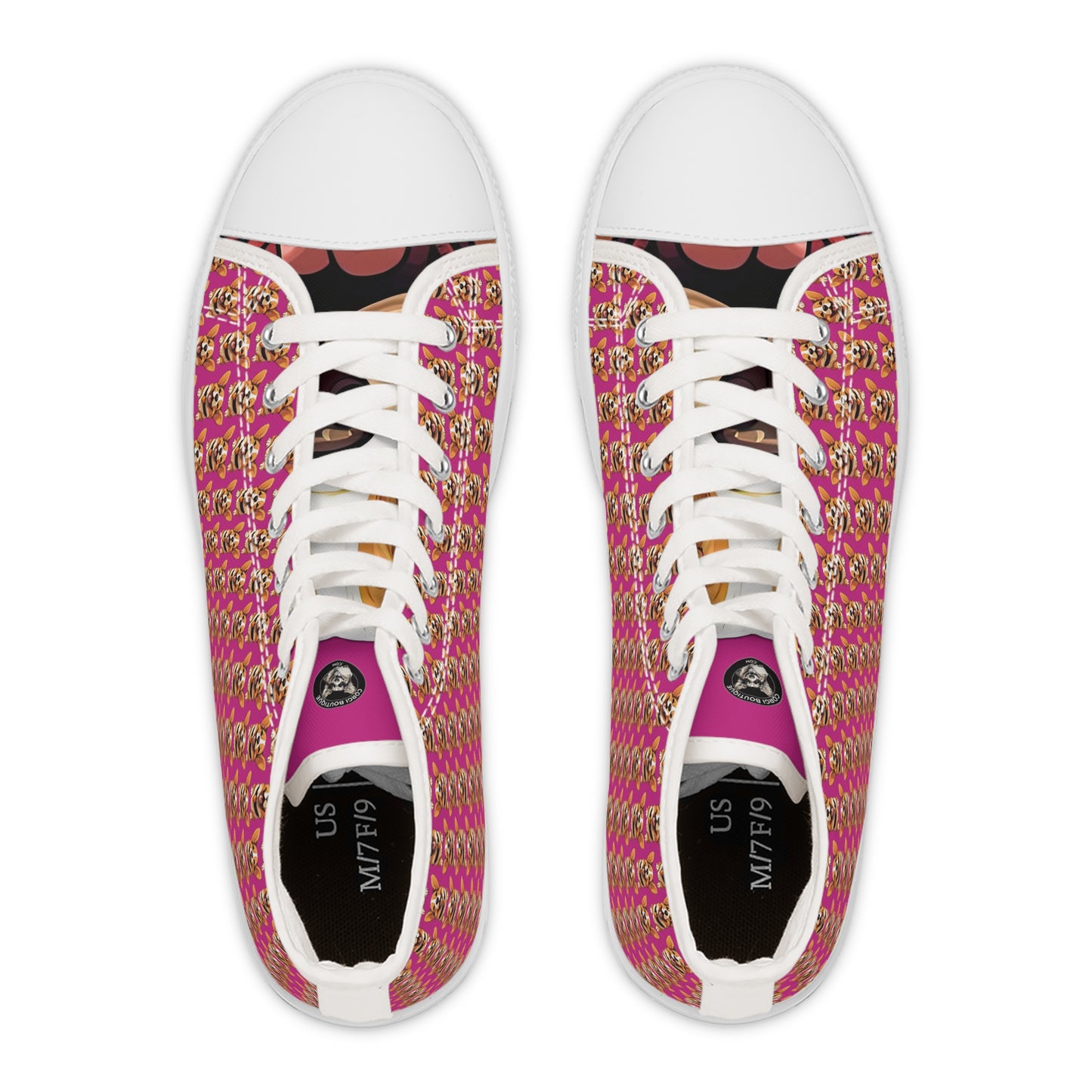 Puppy Love Mosaic - Women's High Top Sneakers