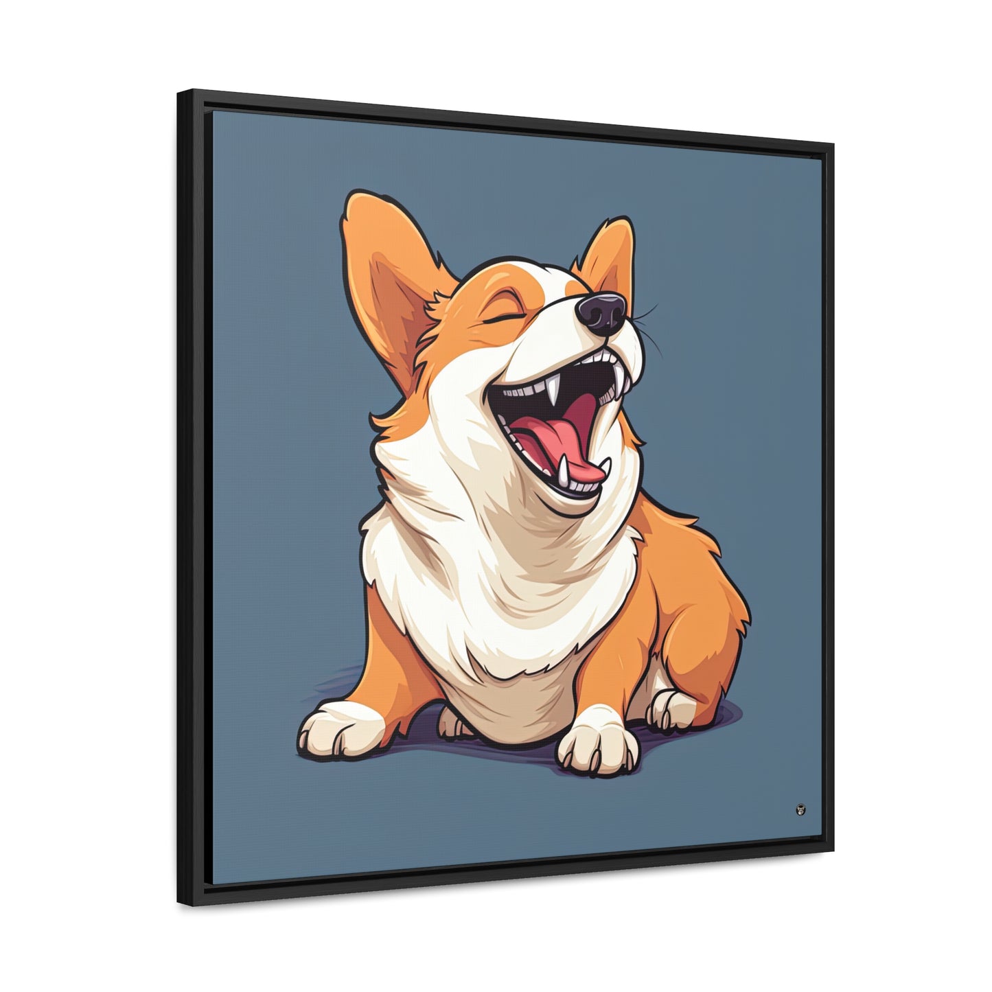 Comical Corgi - Framed on Canvas