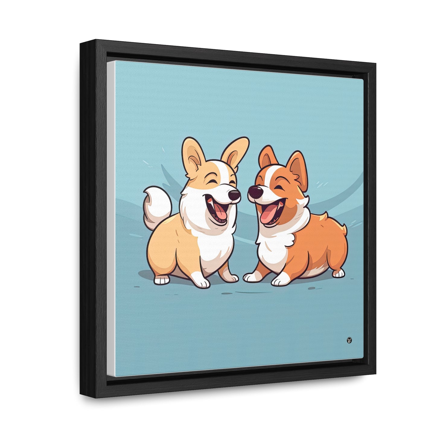Corgi Couple - Framed on Canvas