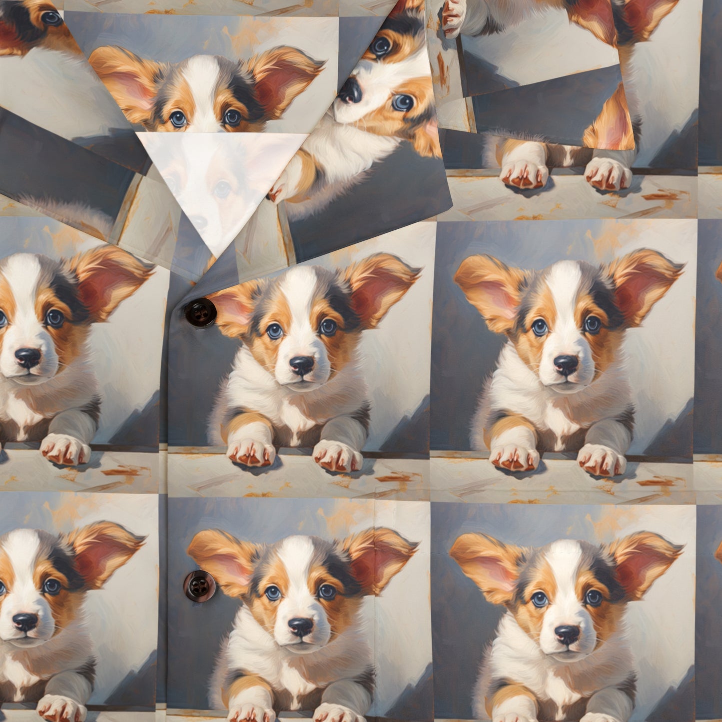 Puppy Portrait Hawaiian Shirt