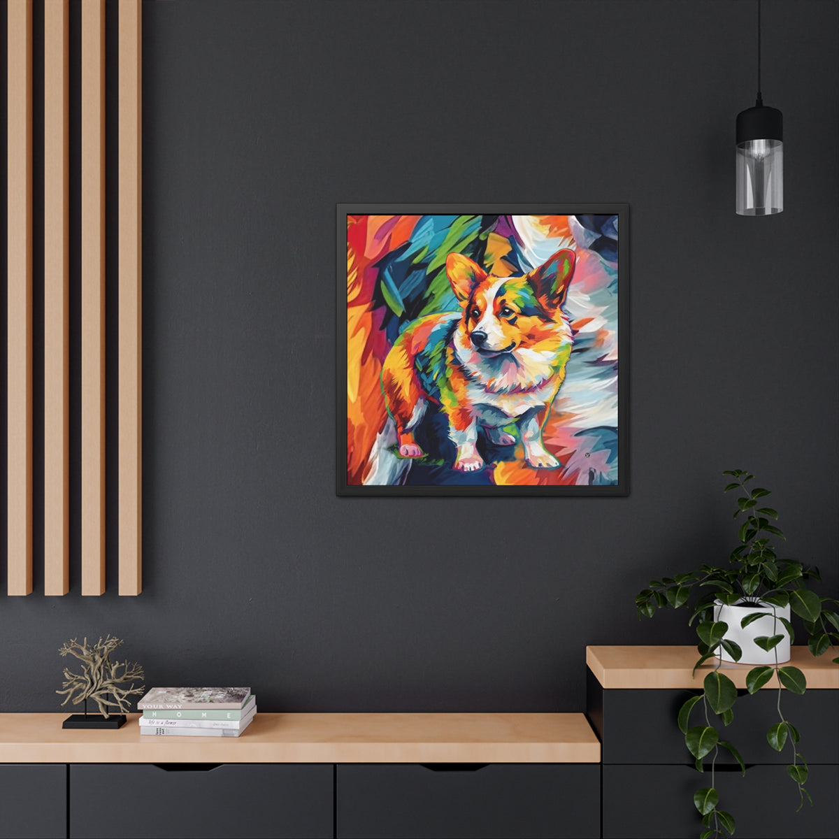 Scouter Corgi Watercolor Framed Print