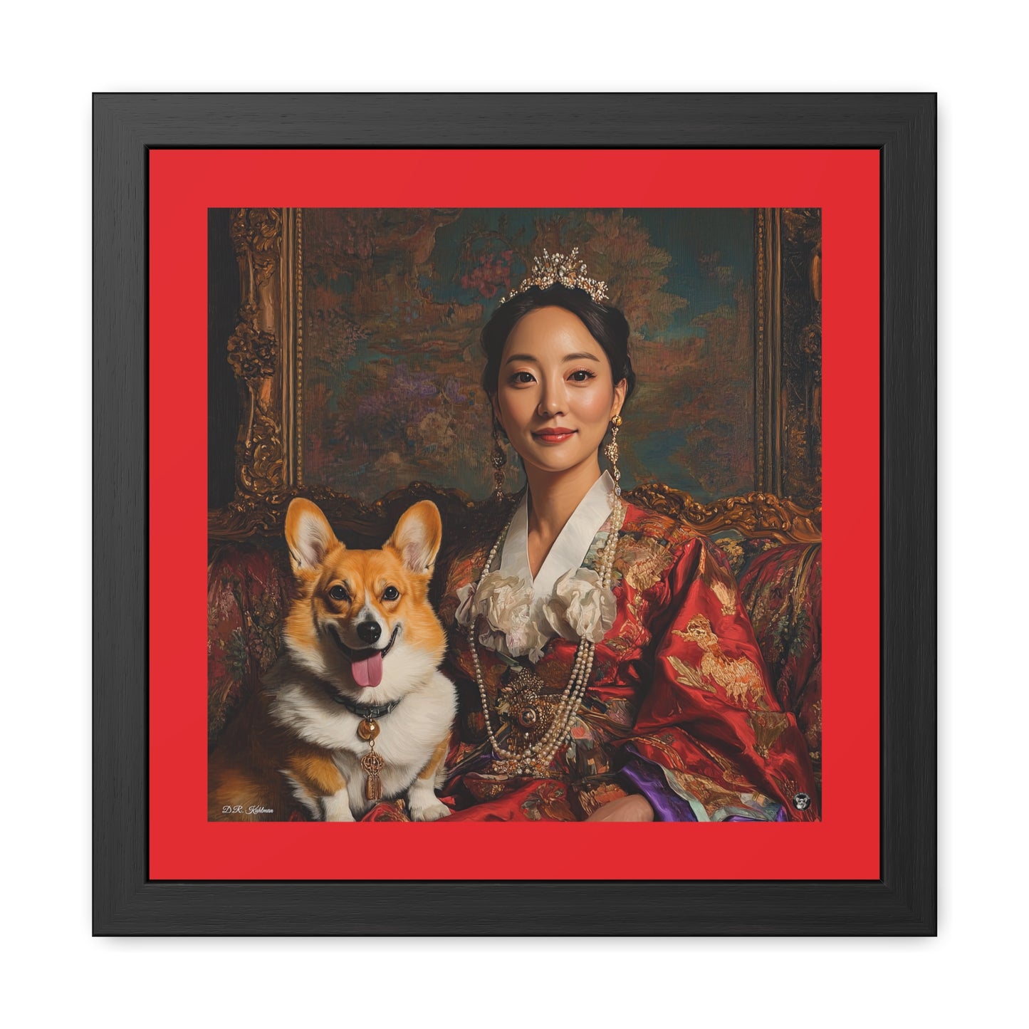 Corgi Queen Framed Print