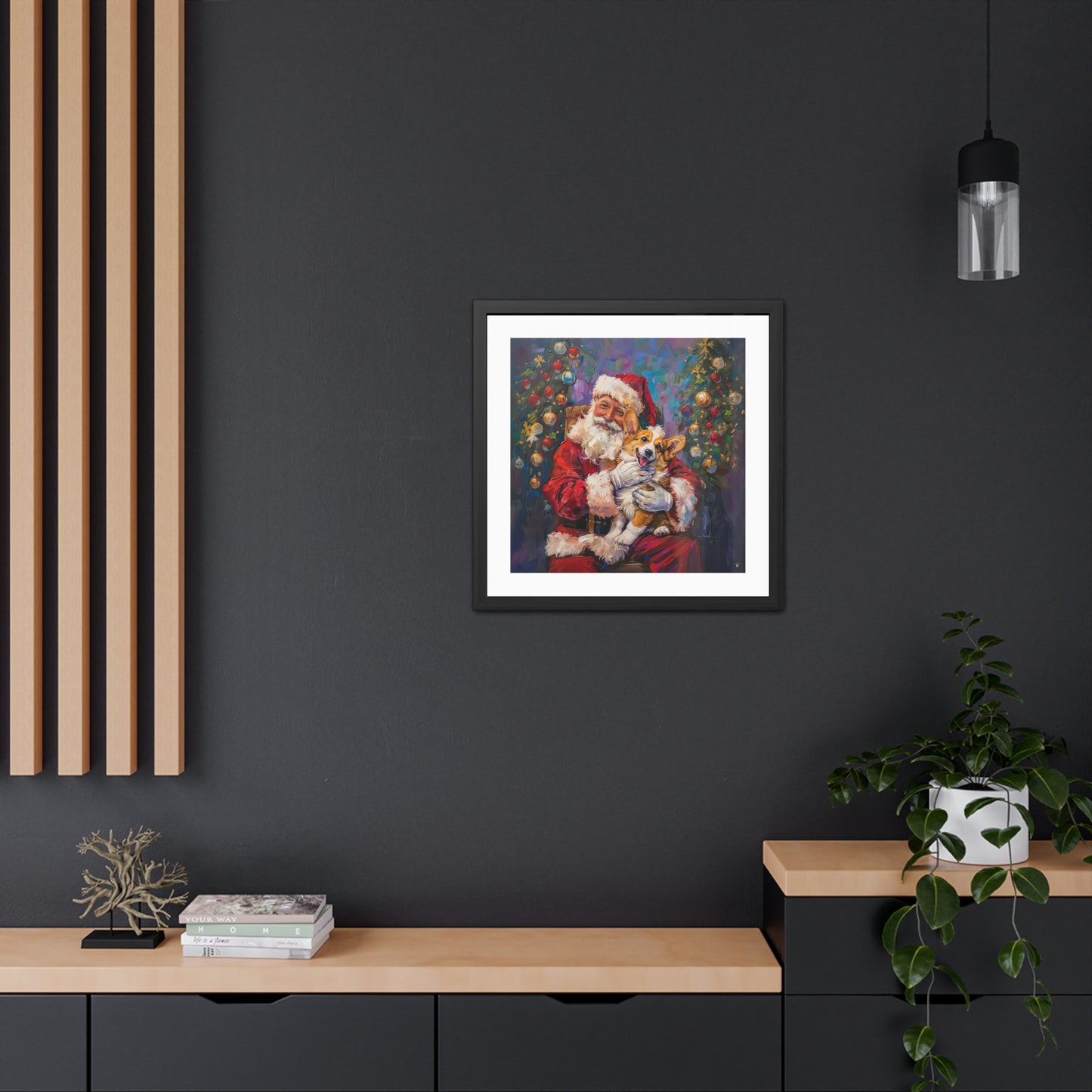 Christmas Corgi Framed Print