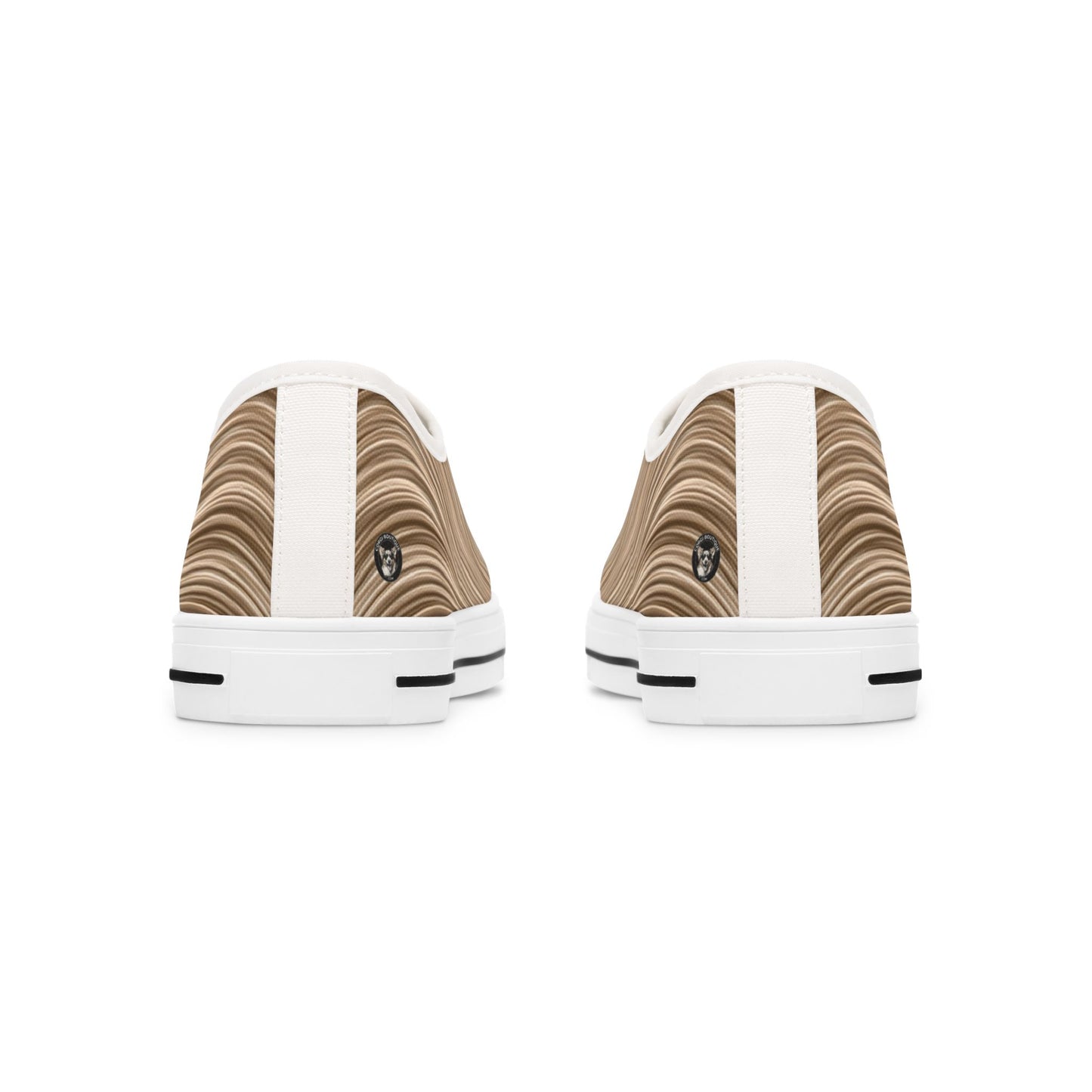 Pembroke Portrait Swirling Tan Women's Low Top Casual Canvas Sneakers
