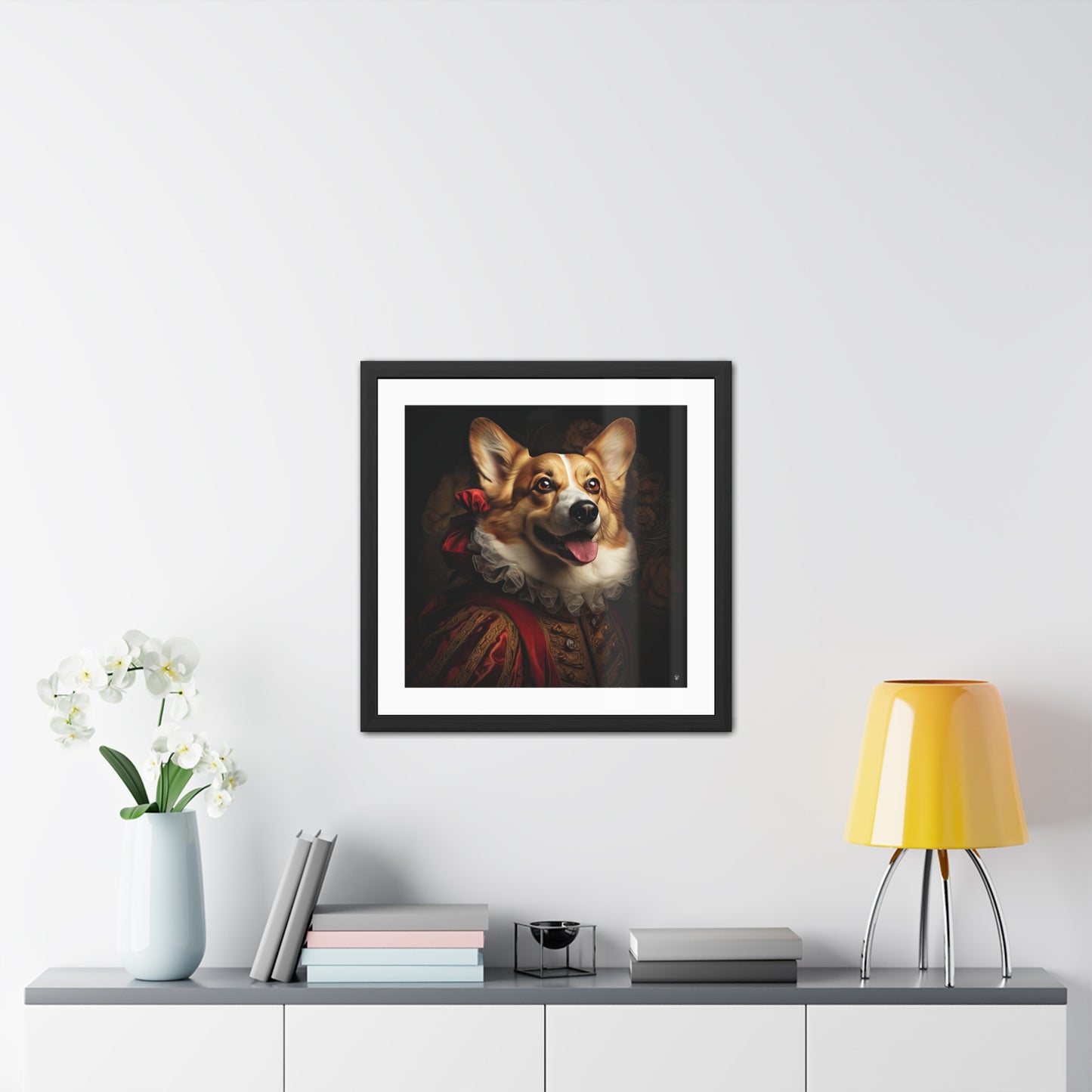 Gravure encadrée Corgi Renaissance