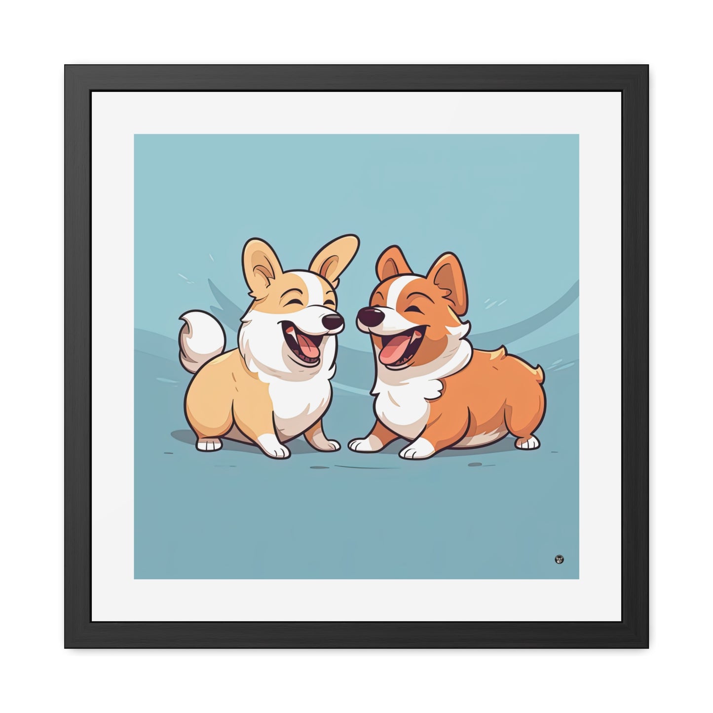 Impression encadrée "Couple de Corgis"