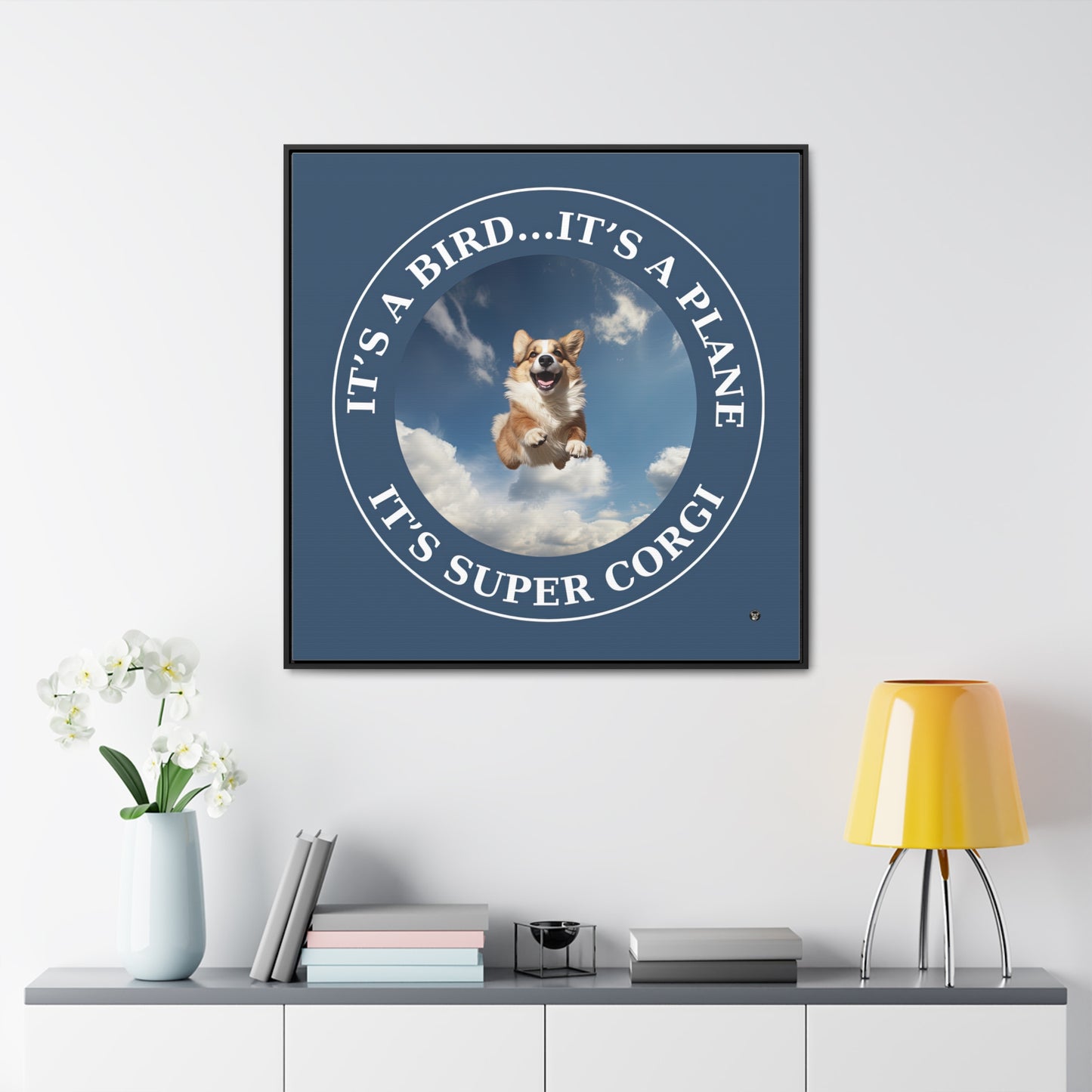 Super Corgi - Framed on Canvas