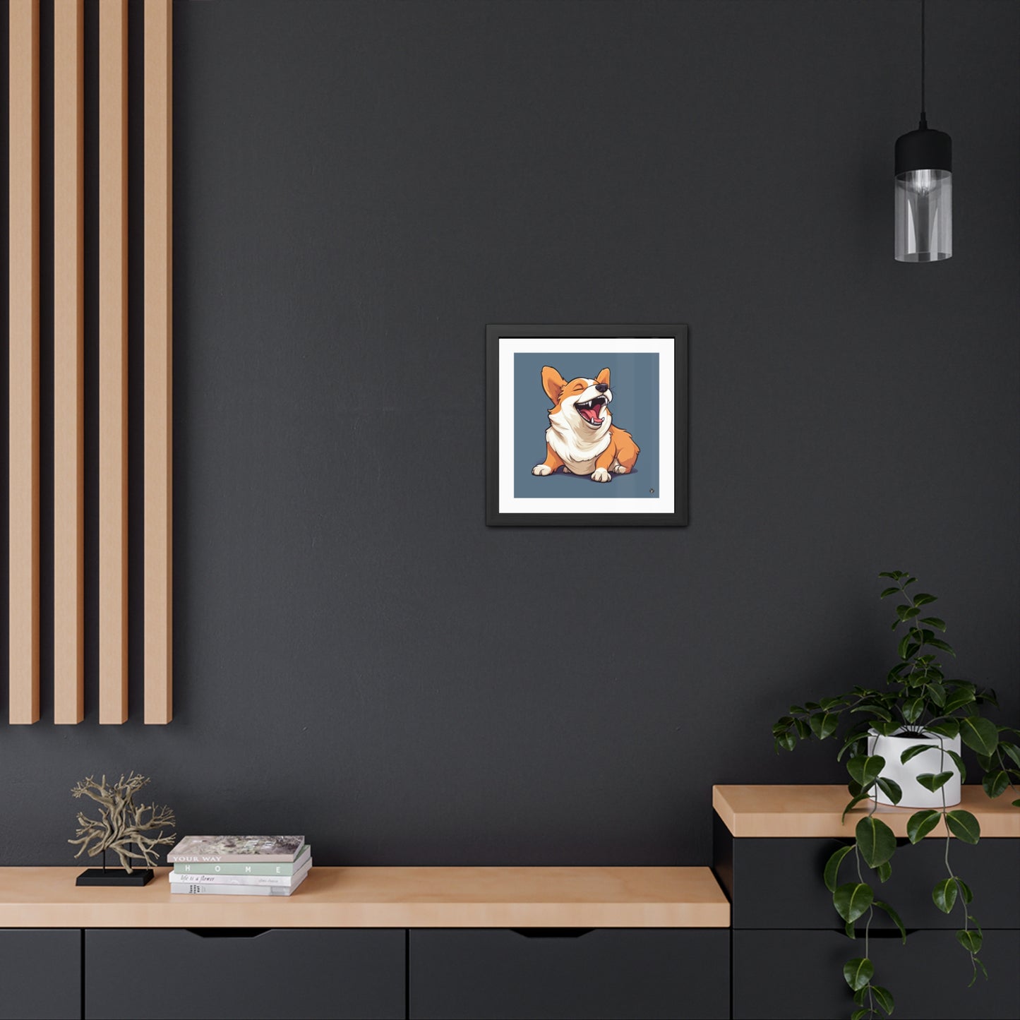 Impression encadrée : Corgi comique