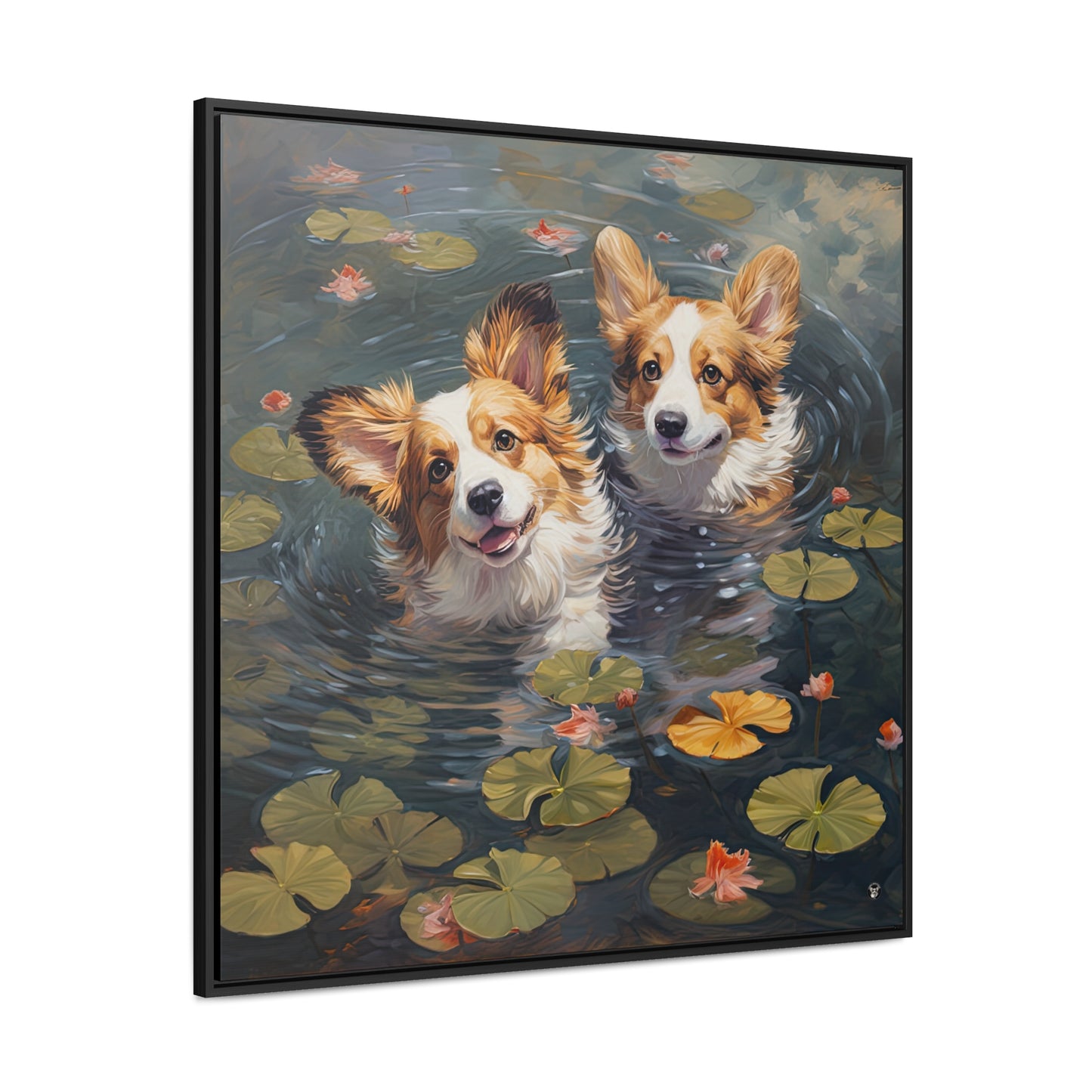 Pond Pups - Framed on Canvas