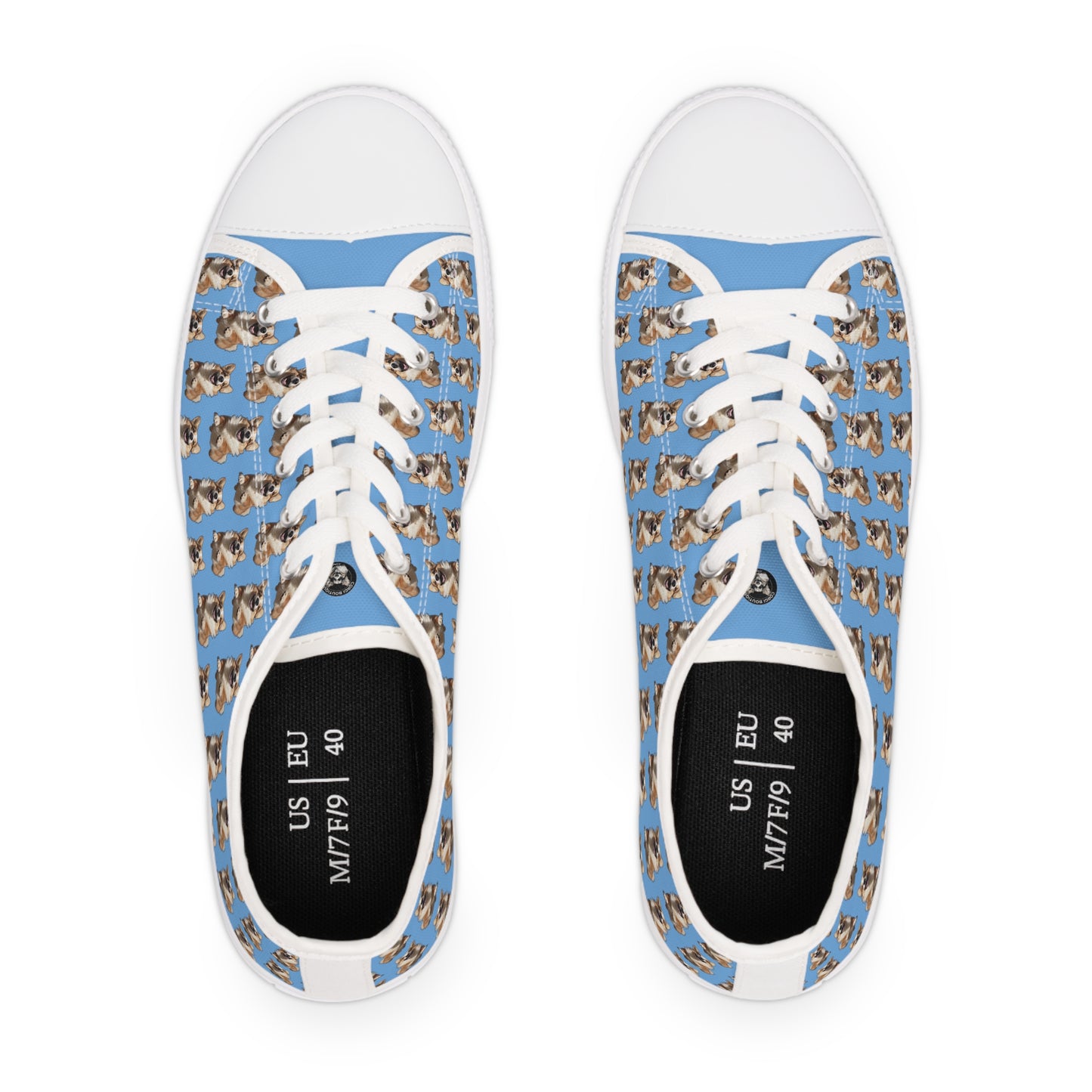 Super Corgi Mosaic - Women's Low Top Sneakers