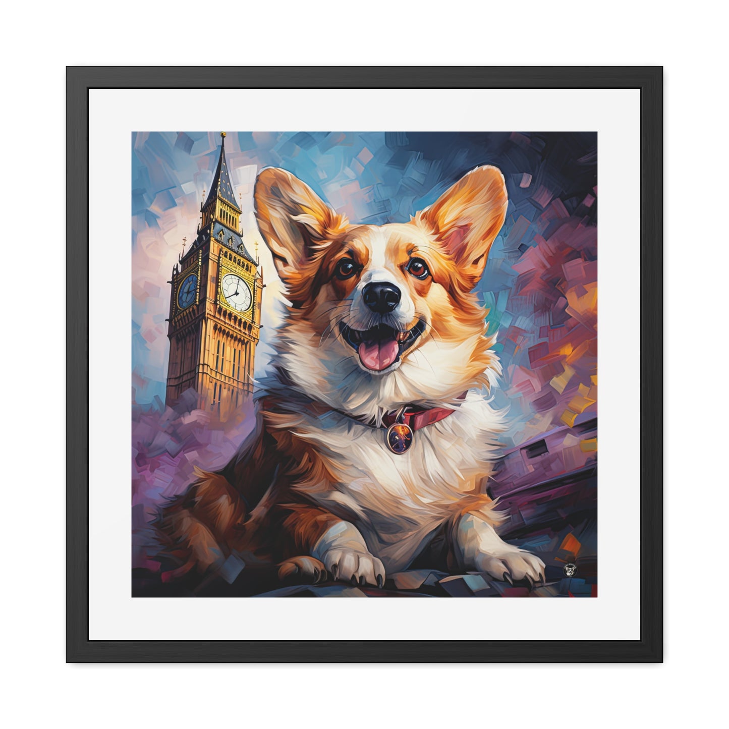 Impression encadrée Corgi & Ben