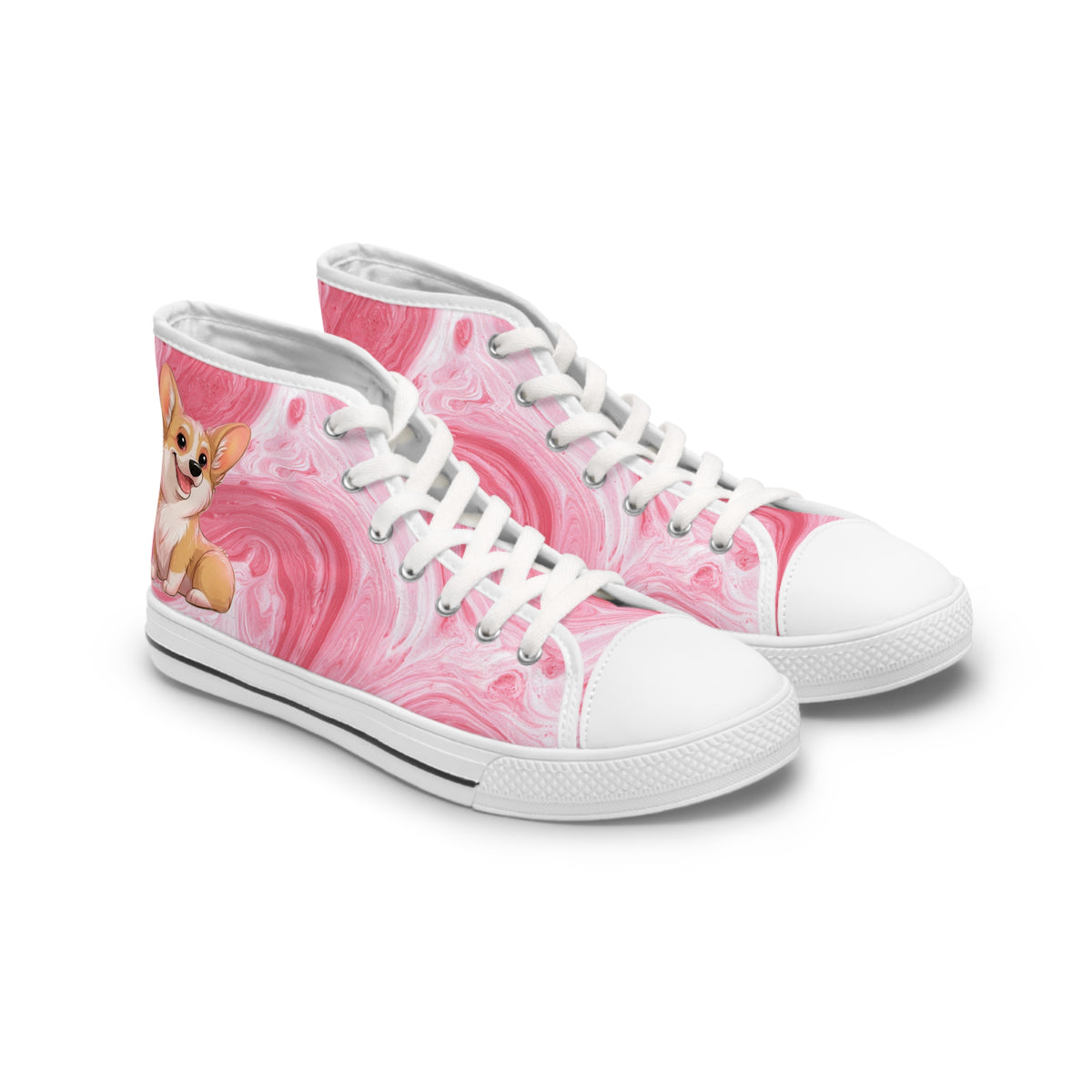The Cuddle Connoisseur Women's High-Top Sneakers - Strawberry Swirl Canvas