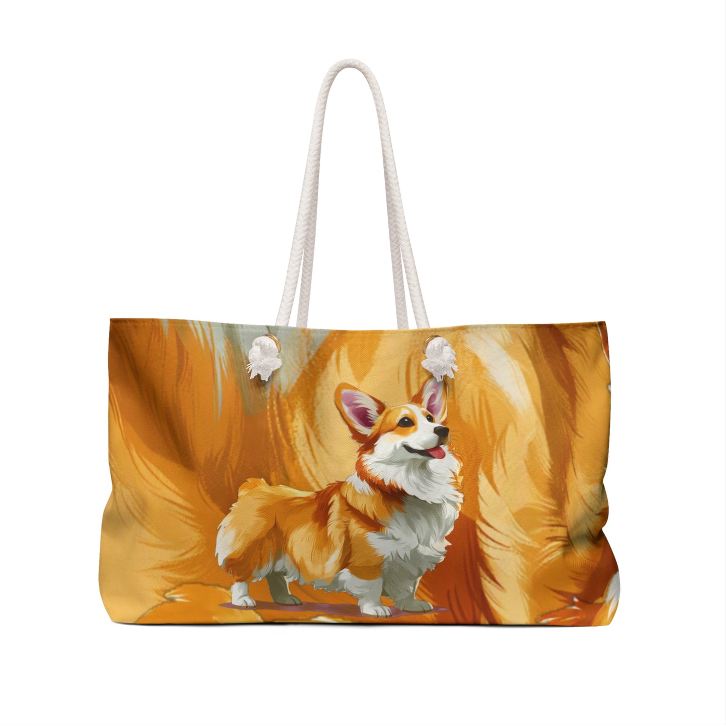 Classic Queen's Corgi Painting Weekender Beach Bag – Artistic Travel Tote