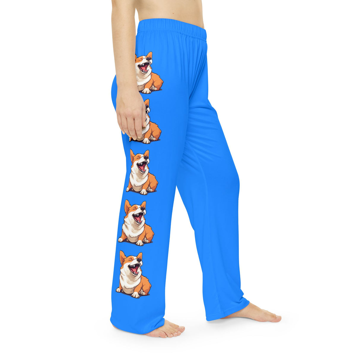 Comical Corgi All Smiles Women's Blue Lounge Pants