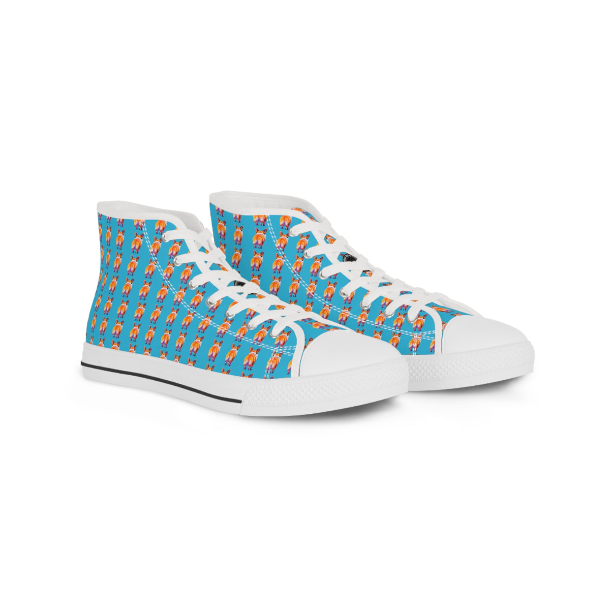 Corgi Butt Stripes Artistic Portrait Men's High Top Casual Canvas Sneakers
