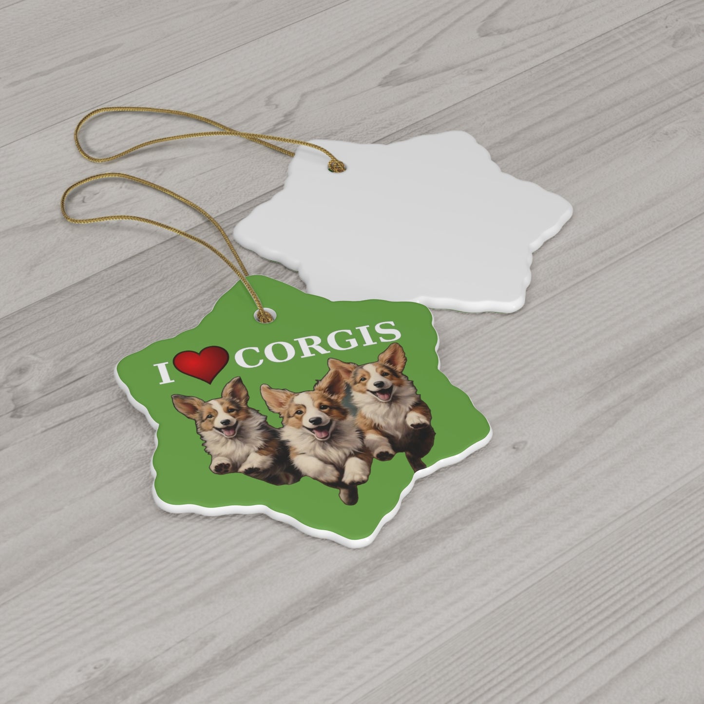 I Heart Corgis - Ceramic Ornament