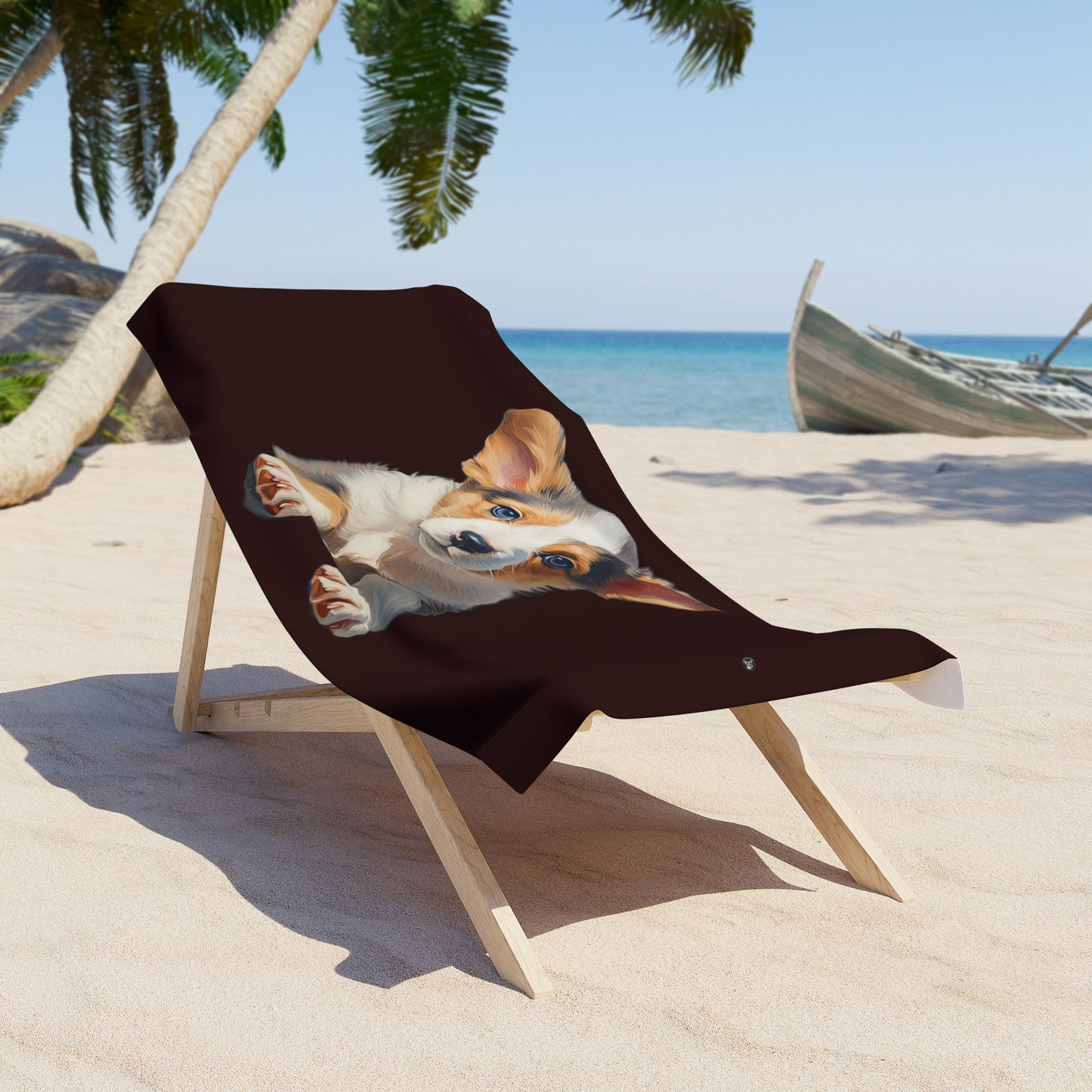 Puppy Portrait Beach Towel