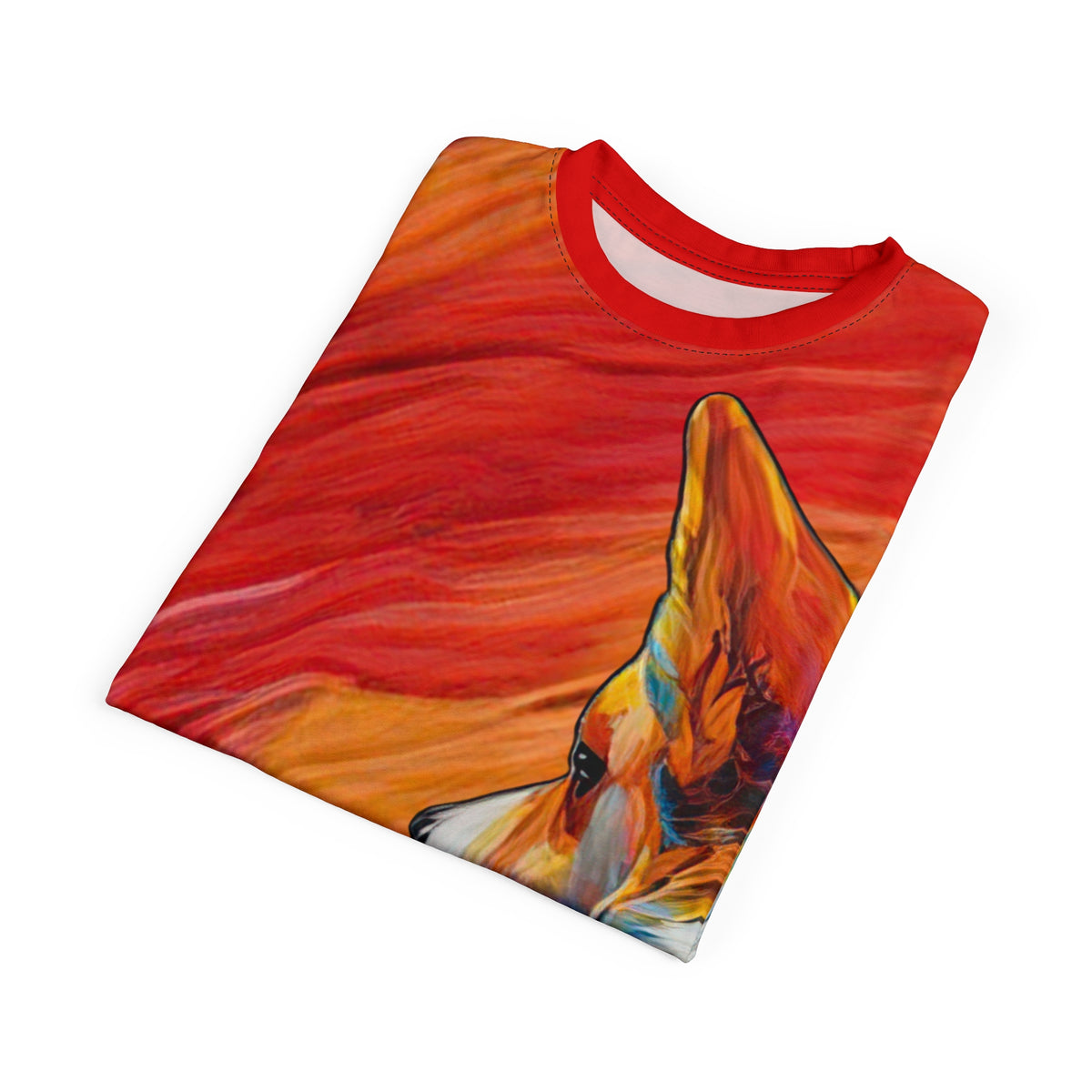 Peekaboo I See You Unisex Bold Designer Tee - Corgi Profile on Fantastic Flowing Fur-Effect