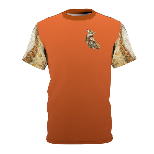 Prince Corgi Artistic Royalty Burnt Orange Bold Fashion Tee — Exclusive Corgi Artwork
