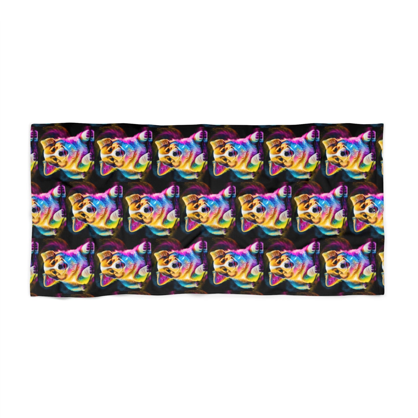 Colorful Corgi Beach Towel