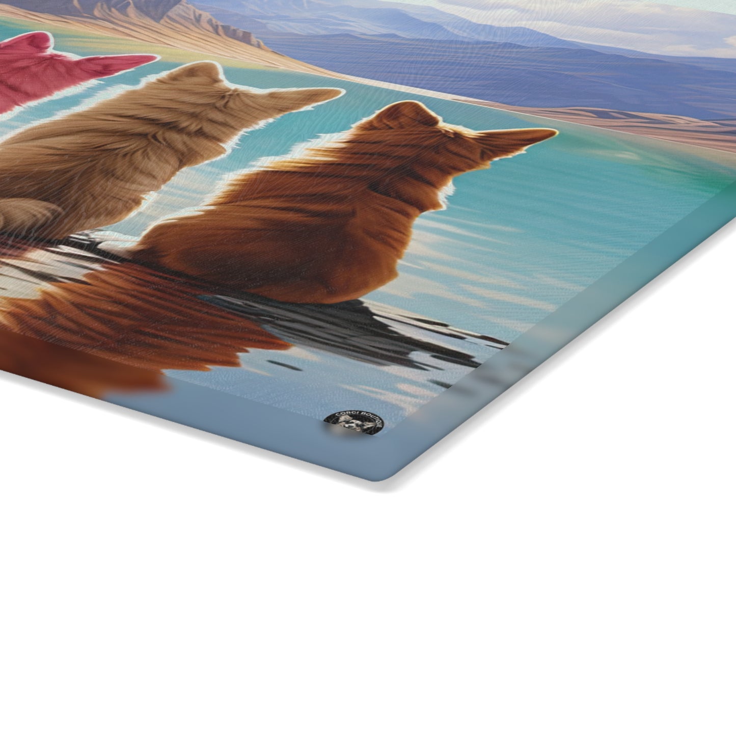 Corgi Lake - Glass Cutting Board