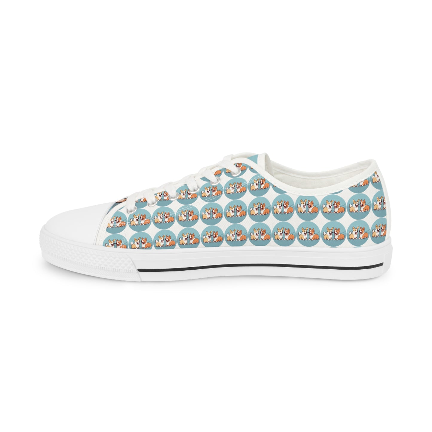 Corgi Couple Mosaic - Men's Low Top Sneakers