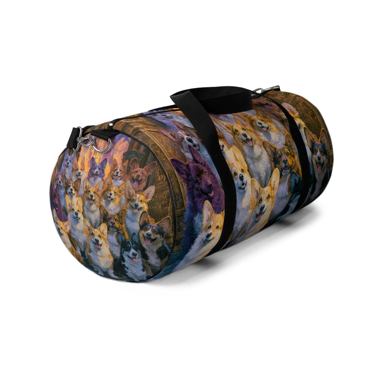 Pearly Gates the Corgis Await Duffel Bag - Heavenly Corgi Travel Gym Bag