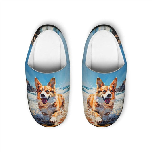 Coastal Corgi Men's Slippers