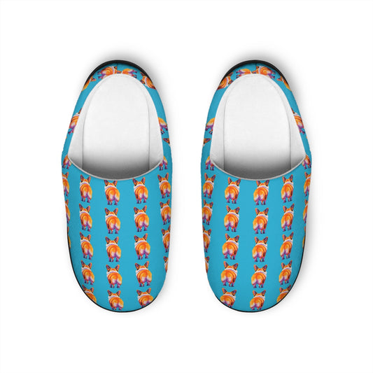 Corgi Butt Stripes Artistic Portrait Men's Slippers
