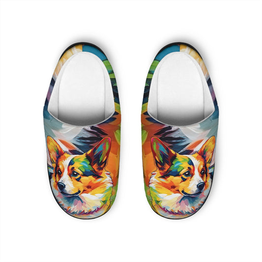 Scouter Corgi Pop Art Women's Slippers - Vibrant Colorful Corgi Footwear