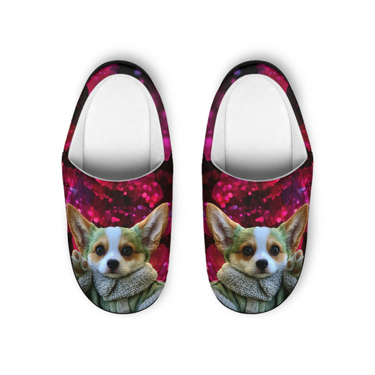 Baby Corgi Star Warrior Men's Indoor Slippers — Galaxy Glitter Clogs