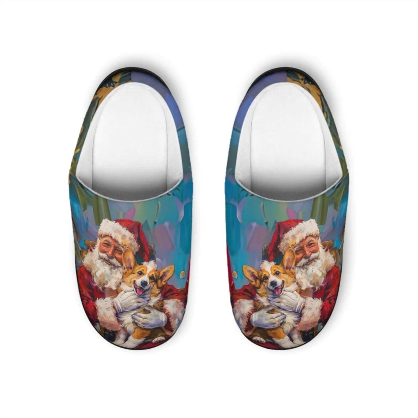 Christmas Corgi Men's Slippers
