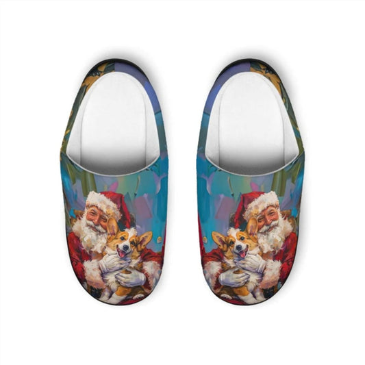 Christmas Corgi Men's Slippers